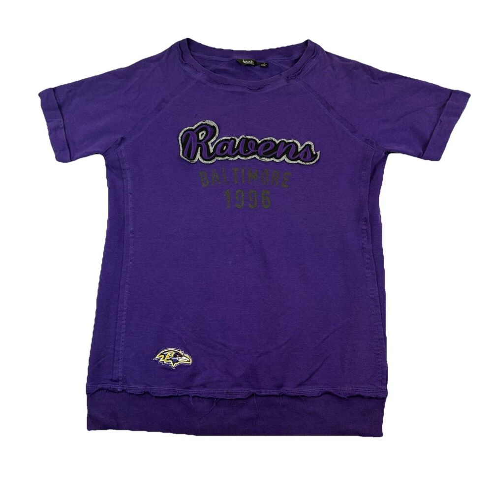 Baltimore Ravens T Shirt Womens L Purple Heavyweight Short Sleeve